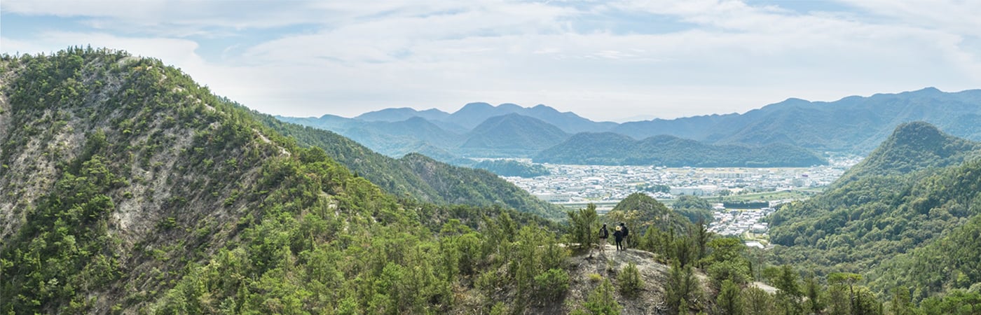 写真：山からみえる和気の街並み